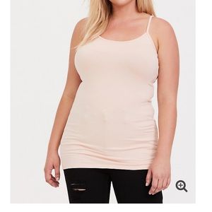 Light pink scoop neck tunic foxy cami